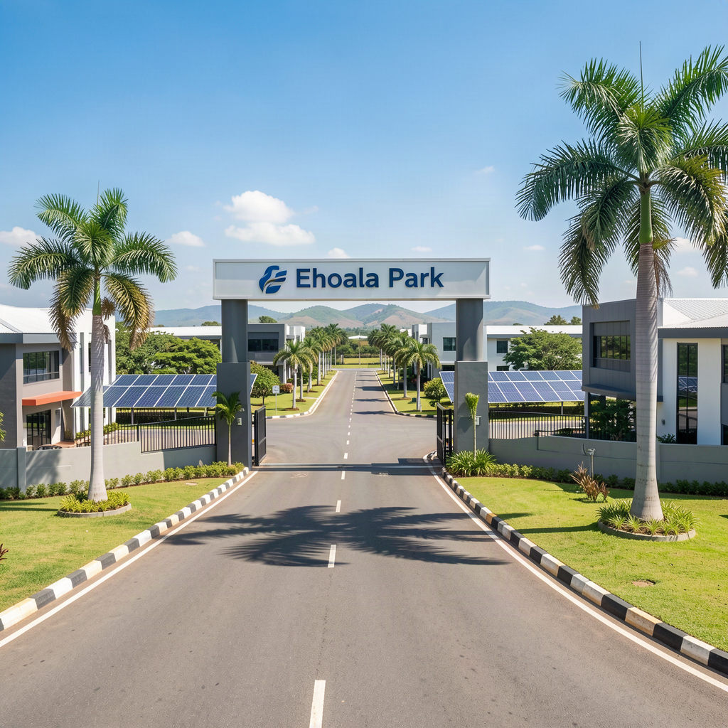 Entree du parc industriel Ehoala Park region Anosy Fort-Dauphin Madagascar zone economique durable